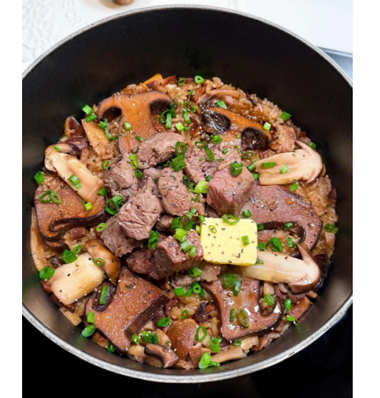香煎雜菌牛肉粒炊飯