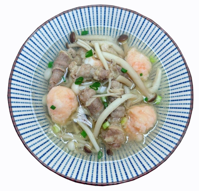 牛肉蝦滑菌菇湯
